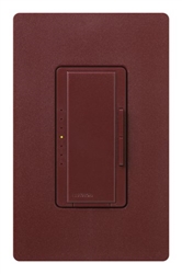 Lutron MA-PRO-MR Maestro Phase-selectable dimmer for LED, ELV, MLV and Incandescent lamp loads, Single Pole / 3-Way Dimmer in Merlot