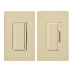 Lutron MACL-153M-RHW-IV Maestro Dimming Package 600W Incandescent, 150W CFL or LED Single Pole / 3-Way Dimmer and Companion Dimmer in Ivory