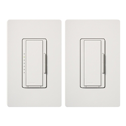 Lutron MACL-153M-RHW-WH Maestro Dimming Package 600W Incandescent, 150W CFL or LED Single Pole / 3-Way Dimmer and Companion Dimmer in White