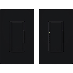 Lutron MAW-603-RH-BL Maestro 600W Incandescent / Halogen Dimming Package with Wallplate and Companion Dimmer in Black