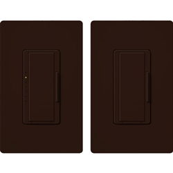 Lutron MAW-603-RH-BR Maestro 600W Incandescent / Halogen Dimming Package with Wallplate and Companion Dimmer in Brown