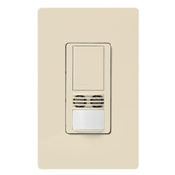 Lutron MS-A102-V-LA Maestro Dual Technology Ultrasonic and Passive Infrared Vacancy Sensor Switch for Single Circuit in Light Almond