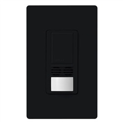 Lutron MS-B102-V-BL Maestro Dual Technology Ultrasonic and Passive Infrared Vacancy Sensor Switch for Single Circuit, Neutral Wire Required, in Black 