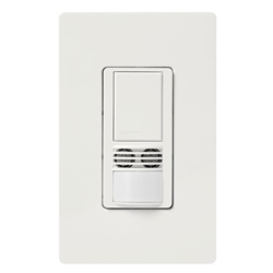 Lutron MS-B102-V-WH Maestro Dual Technology Ultrasonic and Passive Infrared Vacancy Sensor Switch for Single Circuit, Neutral Wire Required, in White 