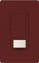 Lutron MS-PPS6-DDV-MR Maestro Dual-circuit Switch with Partial-on Occupancy Sensor, 6A 120V-277V in Merlot