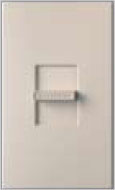 Lutron N-600-TP Nova 600W Incandescent / Halogen Single Pole Slide-to-Off Dimmer in Taupe