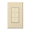 Lutron NT-6PF-BE Nova T Field-Customizable 6 Port Frame in Beige, Matte Finish