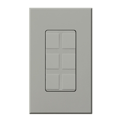 Lutron NT-6PF-GR Nova T Field-Customizable 6 Port Frame in Gray, Matte Finish