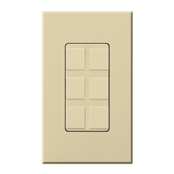 Lutron NT-6PF-IV Nova T Field-Customizable 6 Port Frame in Ivory, Matte Finish