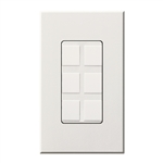 Lutron NT-6PF-WH Nova T Field-Customizable 6 Port Frame in White, Matte Finish