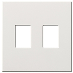 Lutron NT-EE-FB-WH Nova T Small Control Screwless 2 Gang Wallplate Fins Broken, White