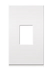 Lutron NT-K-NFB-WH Nova T Screwless 1 Gang Wallplate for Vareo Switches and Grafik Eye Entrance Controls, No Fins Broken, White, Matte Finish