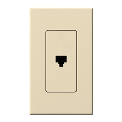 Lutron NT-PJ-BE Nova T, Single Telephone Jack, 6-Conductor, RJ11 in Beige, Matte Finish