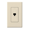 Lutron NT-PJ-LA Nova T, Single Telephone Jack, 6-Conductor, RJ11 in Light Almond, Matte Finish