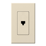 Lutron NT-PJ-LA Nova T, Single Telephone Jack, 6-Conductor, RJ11 in Light Almond, Matte Finish