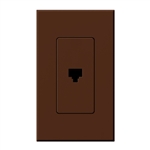 Lutron NT-PJ-SI Nova T, Single Telephone Jack, 6-Conductor, RJ11 in Sienna, Matte Finish