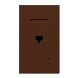 Lutron NT-PJ-SI Nova T, Single Telephone Jack, 6-Conductor, RJ11 in Sienna, Matte Finish