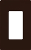 Lutron NT-R3-FB-BR Nova T Screwless 1 Gang Wallplate Decora Opening, Fins Broken, in Brown, Matte Finish