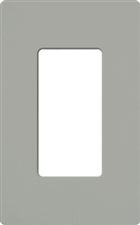 Lutron NT-R3-NFB-GR Nova T Screwless 1 Gang Wallplate Decora Opening, No Fins Broken, in Gray, Matte Finish