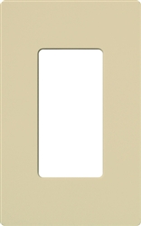 Lutron NT-R3-NFB-IV Nova T Screwless 1 Gang Wallplate Decora Opening, No Fins Broken, in Ivory, Matte Finish