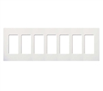 Lutron NT-R3R3R3R3R3R3R3-FB-BC Nova T Screwless 7 Gang Wallplate Decora Opening, Fins Broken, in Bright Chrome, Metal Finish