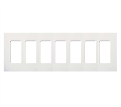 Lutron NT-R3R3R3R3R3R3R3-FB-CLA Nova T Screwless 7 Gang Wallplate Decora Opening, Fins Broken, in Clear Anodized, Aluminum Finish