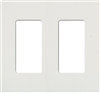 Lutron NT-R3B3-FB-WH Nova T Screwless 2 Gang Wallplate, Fins Broken, in White, Matte Finish