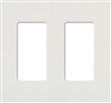 Lutron NT-R3R3-FB-BLA Nova T Screwless 2 Gang Wallplate Decora Opening, Fins Broken, in Black Anodized, Aluminum Finish