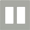 Lutron NT-R3R3-FB-GR Nova T Screwless 2 Gang Wallplate Decora Opening, Fins Broken, in Gray, Matte Finish