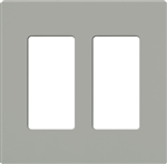 Lutron NT-R3R3-FB-GR Nova T Screwless 2 Gang Wallplate Decora Opening, Fins Broken, in Gray, Matte Finish