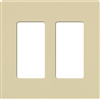 Lutron NT-R3R3-FB-IV Nova T Screwless 2 Gang Wallplate Decora Opening, Fins Broken, in Ivory, Matte Finish