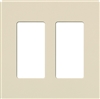 Lutron NT-R3R3-FB-LA Nova T Screwless 2 Gang Wallplate Decora Opening, Fins Broken, in Light Almond, Matte Finish