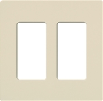 Lutron NT-R3R3-FB-LA Nova T Screwless 2 Gang Wallplate Decora Opening, Fins Broken, in Light Almond, Matte Finish