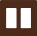 Lutron NT-R3R3-FB-SI Nova T Screwless 2 Gang Wallplate Decora Opening, Fins Broken, in Sienna, Matte Finish