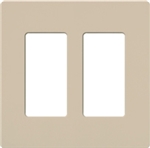 Lutron NT-R3R3-FB-TP Nova T Screwless 2 Gang Wallplate Decora Opening, Fins Broken, in Taupe, Matte Finish