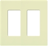 Lutron NT-R3R3-NFB-AL Nova T Screwless 2 Gang Wallplate Decora Opening, No Fins Broken, in Almond, Matte Finish