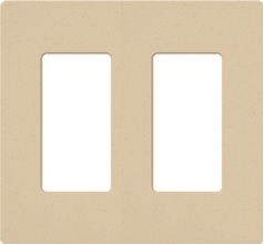 Lutron NT-R3R3-NFB-BE Nova T Screwless 2 Gang Wallplate Decora Opening, No Fins Broken, in Beige, Matte Finish