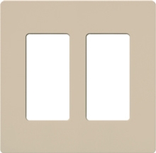 Lutron NT-R3R3-NFB-TP Nova T Screwless 2 Gang Wallplate Decora Opening, No Fins Broken, in Taupe, Matte Finish