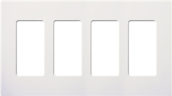 Lutron NT-R3R3R3R3-FB-BC Nova T Screwless 4 Gang Wallplate Decora Opening, Fins Broken, in Bright Chrome, Metal Finish