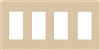 Lutron NT-R3R3R3R3-FB-BE Nova T Screwless 4 Gang Wallplate Decora Opening, Fins Broken, in Beige, Matte Finish