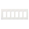 Lutron NT-R3R3R3R3R3R3-FB-WH Nova T Screwless 6 Gang Wallplate Decora Opening, Fins Broken, in White, Matte Finish