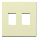 Lutron NT-SS-FB-AL Nova T Screwless 2 Gang Wallplate Decora Opening in Almond, Matte Finish