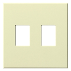 Lutron NT-SS-FB-AL Nova T Screwless 2 Gang Wallplate Decora Opening in Almond, Matte Finish