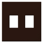 Lutron NT-SS-FB-BR Nova T Screwless 2 Gang Wallplate Decora Opening in Brown, Matte Finish