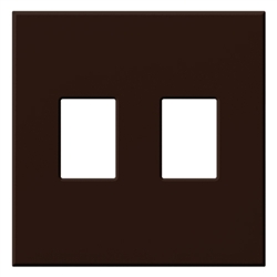 Lutron NT-SS-FB-BR Nova T Screwless 2 Gang Wallplate Decora Opening in Brown, Matte Finish