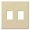 Lutron NT-SS-FB-IV Nova T Screwless 2 Gang Wallplate Decora Opening in Ivory, Matte Finish