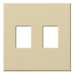 Lutron NT-SS-FB-IV Nova T Screwless 2 Gang Wallplate Decora Opening in Ivory, Matte Finish