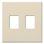 Lutron NT-SS-FB-LA Nova T Screwless 2 Gang Wallplate Decora Opening in Light Almond, Matte Finish