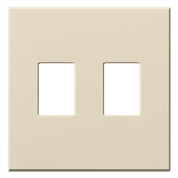 Lutron NT-SS-FB-LA Nova T Screwless 2 Gang Wallplate Decora Opening in Light Almond, Matte Finish