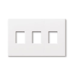 Lutron NT-SSS-FB-BL Nova T Screwless 3 Gang Wallplate Fins Broken Decora Opening in Black, Matte Finish